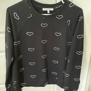 Cute black sweatshirt with silver hearts